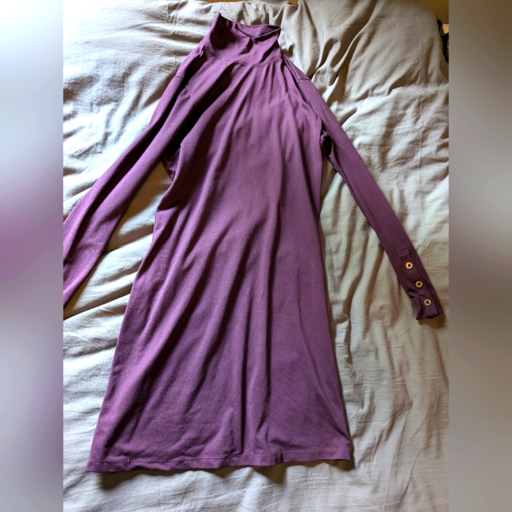 Title nine purple fall long sleeve dress size large